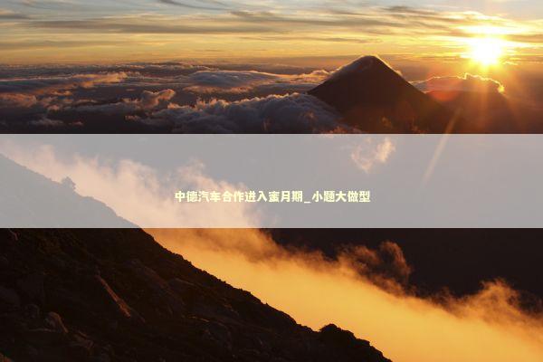 中德汽车合作进入蜜月期_小题大做型 新闻