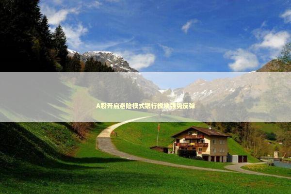 A股开启避险模式银行板块强势反弹 新闻